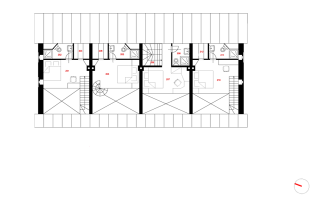 varianta I. - půdorys 2 np - návrh