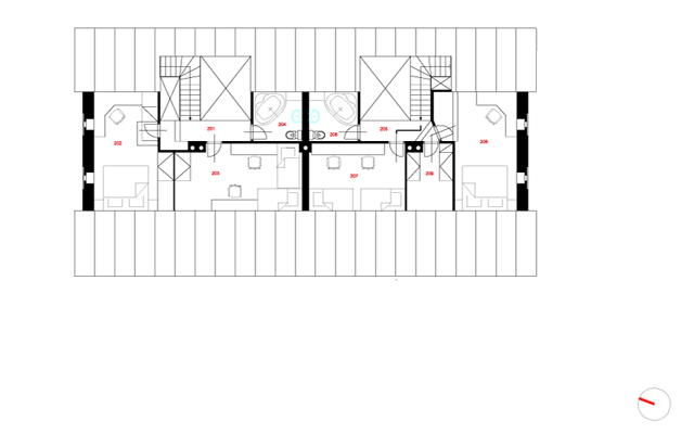varianta II. - půdorys 2 np - návrh