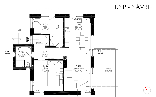 půdorys 1 np - realizace