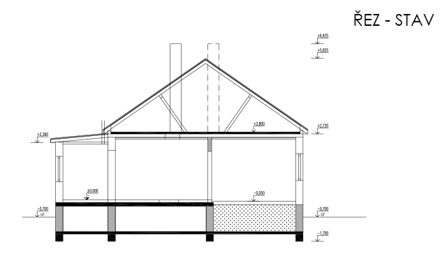 řez - původní stav