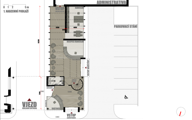 vrátnice - půdorys