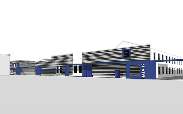 fasády průmyslových objektů -  návrh varianta II.