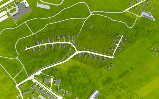 lokalita - Mizerov, situace - urbanistický návrh